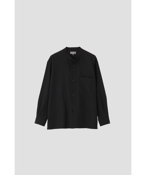MARGARET HOWELL(マーガレットハウエル)の「DRY WOOL LINEN PLAINWEAVE(シャツ/ブラウス・メンズ・ブラック・MEDIUM/SMALL/LARGE/X-LARGE)」の5枚目の写真