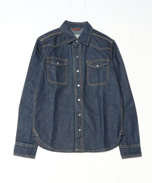 London Denim（ロンドンデニム）の「Organic Cotton Western Shirt（シャツ/ブラウス・メンズ・シルバーグレー・S/M/L/XL/XS/XXL）」の3枚目の写真