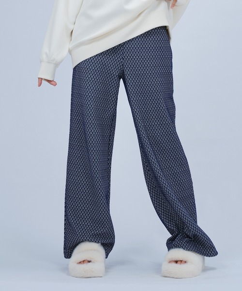 DURAS（デュラス）の「ダブルジャカード総柄パンツ（その他パンツ・レディース・ブラック/ネイビー/イエロー・MEDIUM/SMALL）」の20枚目の写真