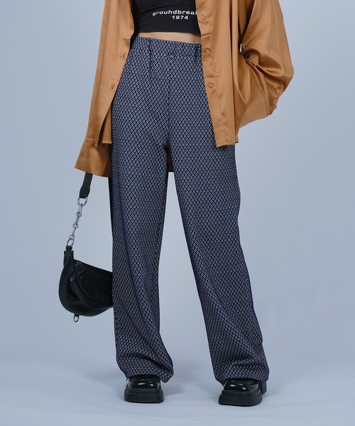 DURAS（デュラス）の「ダブルジャカード総柄パンツ（その他パンツ・レディース・ブラック/ネイビー/イエロー・MEDIUM/SMALL）」の21枚目の写真