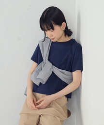ボックスシルエット クロップド丈Tシャツ