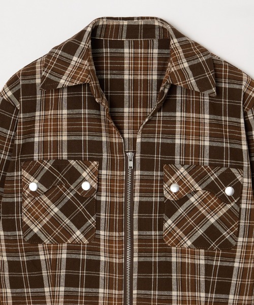 BEEDEN（ビーデン）の「COMPACT ZIP UP CHECK SHIRT（シャツ/ブラウス・レディース・ネイビー/ブラウン・FREE）」の19枚目の写真