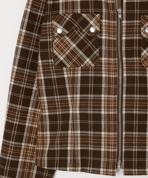 BEEDEN（ビーデン）の「COMPACT ZIP UP CHECK SHIRT（シャツ/ブラウス・レディース・ネイビー/ブラウン・FREE）」の21枚目の写真