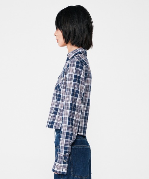 BEEDEN（ビーデン）の「COMPACT ZIP UP CHECK SHIRT（シャツ/ブラウス・レディース・ネイビー/ブラウン・FREE）」の15枚目の写真