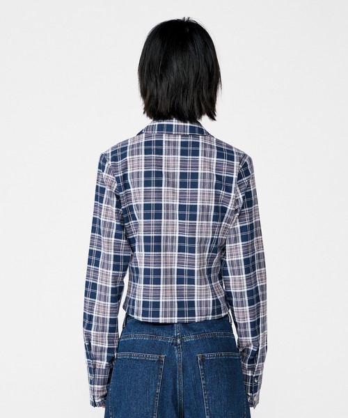 BEEDEN（ビーデン）の「COMPACT ZIP UP CHECK SHIRT（シャツ/ブラウス・レディース・ネイビー/ブラウン・FREE）」の16枚目の写真