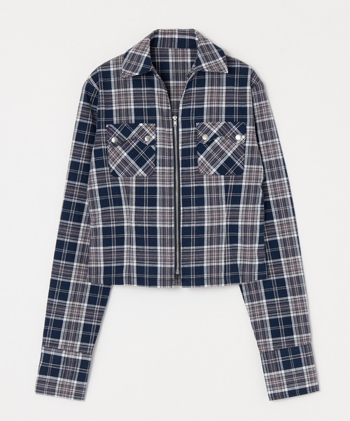BEEDEN（ビーデン）の「COMPACT ZIP UP CHECK SHIRT（シャツ/ブラウス・レディース・ネイビー/ブラウン・FREE）」の17枚目の写真