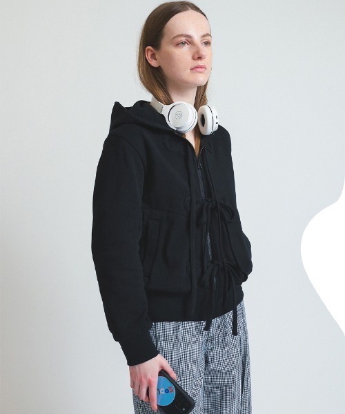 トップス soduk ribbon zip hoodie ribbon zip hoodie（パーカー）｜soduk（スドーク）の