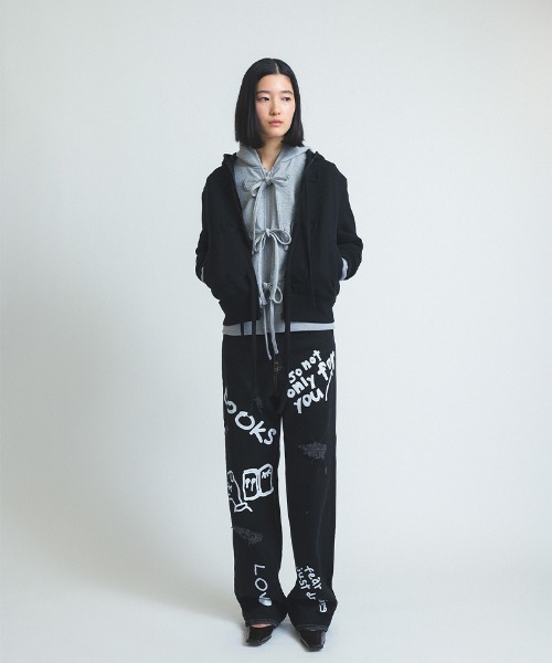 ribbon zip hoodie（パーカー）｜soduk（スドーク）の