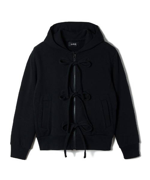 ribbon zip hoodie（パーカー）｜soduk（スドーク）の