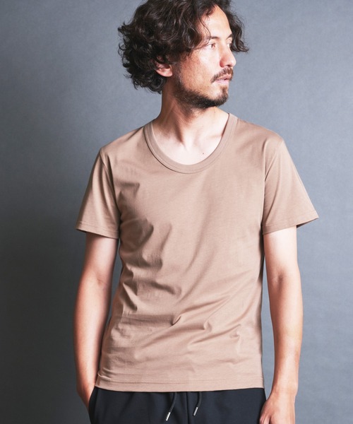 Magine(マージン)の「SUPIMA CTN BASIC U/N TEE S/S:スーピマコットン ベーシック Uネック 半袖 TEE シャツ(Tシャツ/カットソー・メンズ・チャコールグレー/パープル/ベージュ/ブラック/ホワイト・44/48/46)」の16枚目の写真