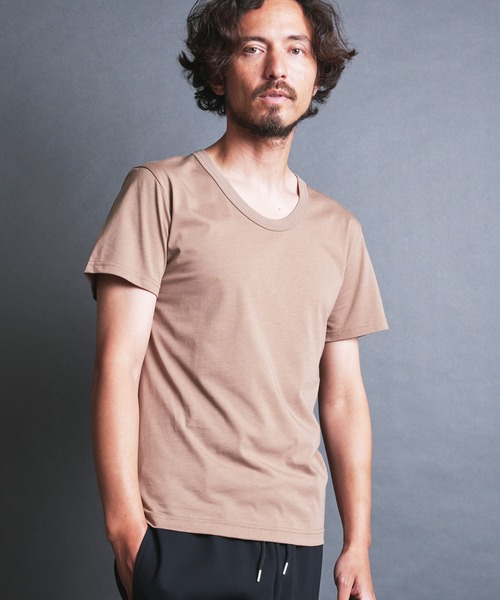 Magine(マージン)の「SUPIMA CTN BASIC U/N TEE S/S:スーピマコットン ベーシック Uネック 半袖 TEE シャツ(Tシャツ/カットソー・メンズ・チャコールグレー/パープル/ベージュ/ブラック/ホワイト・44/48/46)」の17枚目の写真