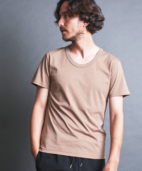 Magine(マージン)の「SUPIMA CTN BASIC U/N TEE S/S:スーピマコットン ベーシック Uネック 半袖 TEE シャツ(Tシャツ/カットソー・メンズ・チャコールグレー/パープル/ベージュ/ブラック/ホワイト・44/48/46)」の18枚目の写真