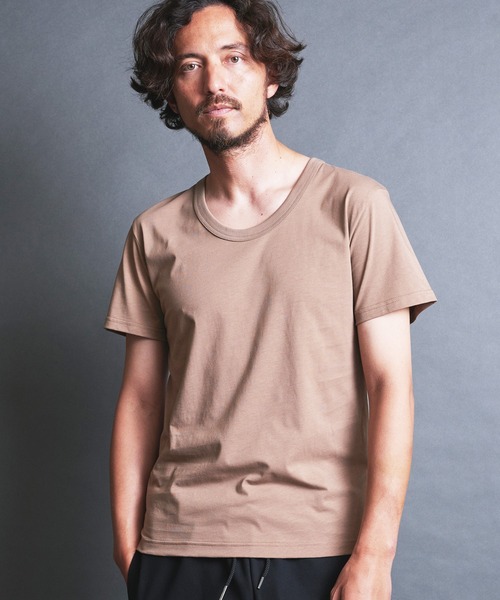Magine(マージン)の「SUPIMA CTN BASIC U/N TEE S/S:スーピマコットン ベーシック Uネック 半袖 TEE シャツ(Tシャツ/カットソー・メンズ・チャコールグレー/パープル/ベージュ/ブラック/ホワイト・44/48/46)」の19枚目の写真