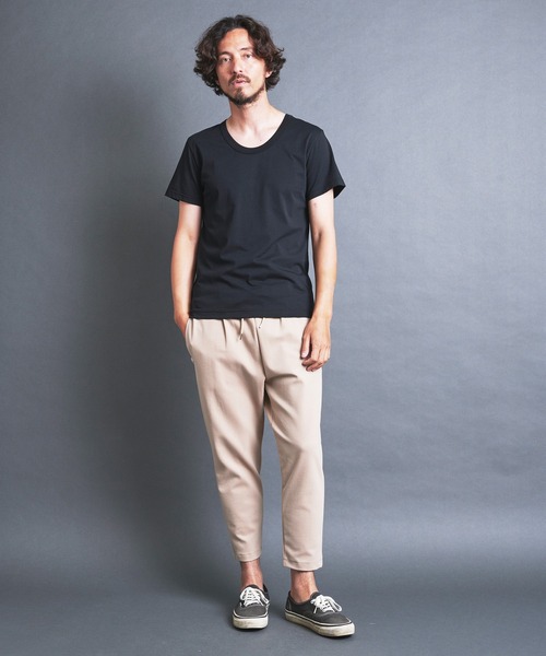 Magine(マージン)の「SUPIMA CTN BASIC U/N TEE S/S:スーピマコットン ベーシック Uネック 半袖 TEE シャツ(Tシャツ/カットソー・メンズ・チャコールグレー/パープル/ベージュ/ブラック/ホワイト・44/48/46)」の7枚目の写真
