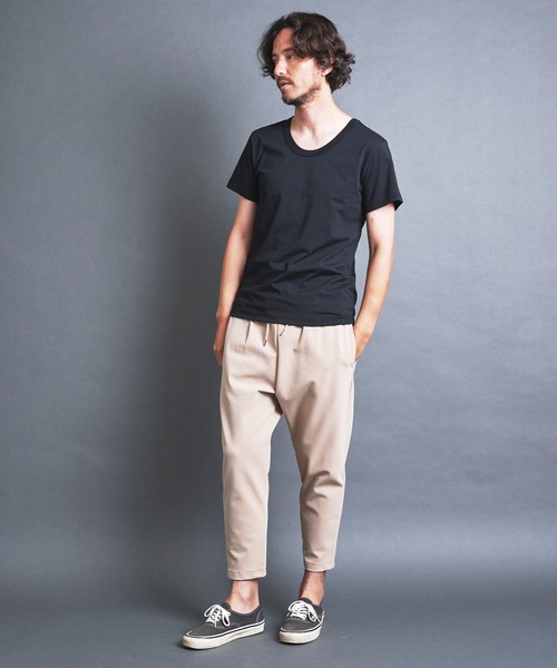 Magine(マージン)の「SUPIMA CTN BASIC U/N TEE S/S:スーピマコットン ベーシック Uネック 半袖 TEE シャツ(Tシャツ/カットソー・メンズ・チャコールグレー/パープル/ベージュ/ブラック/ホワイト・44/48/46)」の8枚目の写真