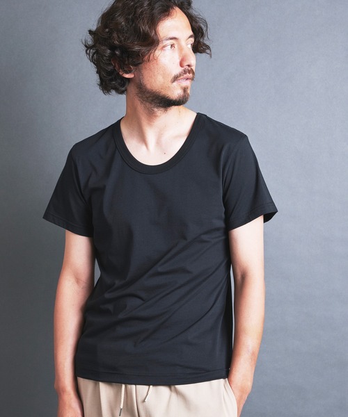 Magine(マージン)の「SUPIMA CTN BASIC U/N TEE S/S:スーピマコットン ベーシック Uネック 半袖 TEE シャツ(Tシャツ/カットソー・メンズ・チャコールグレー/パープル/ベージュ/ブラック/ホワイト・44/48/46)」の22枚目の写真