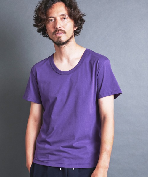 Magine(マージン)の「SUPIMA CTN BASIC U/N TEE S/S:スーピマコットン ベーシック Uネック 半袖 TEE シャツ(Tシャツ/カットソー・メンズ・チャコールグレー/パープル/ベージュ/ブラック/ホワイト・44/48/46)」の11枚目の写真