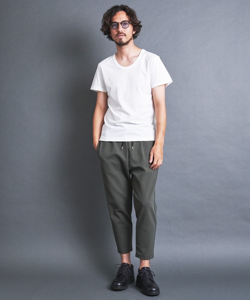 Magine(マージン)の「SUPIMA CTN BASIC U/N TEE S/S:スーピマコットン ベーシック Uネック 半袖 TEE シャツ(Tシャツ/カットソー・メンズ・チャコールグレー/パープル/ベージュ/ブラック/ホワイト・44/48/46)」の14枚目の写真