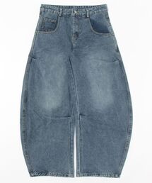 MINUSマイナス24AW フリンジデニムパンツ セール】【ママサイズ】センターライン フリンジデニムパンツ