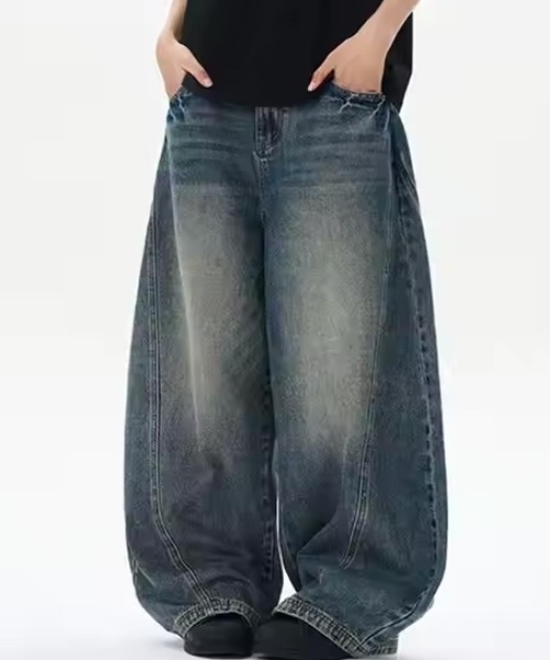 Z)【BLINGLEADS】CURVE DENIM PANT/ｶｰﾌﾞﾃﾞﾆﾑﾊﾟﾝﾂ/JNF24100