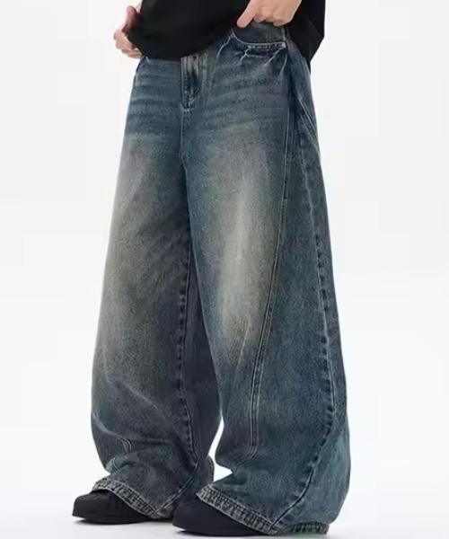 Z)【BLINGLEADS】CURVE DENIM PANT/ｶｰﾌﾞﾃﾞﾆﾑﾊﾟﾝﾂ/JNF24100