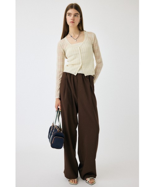 MOUSSY（マウジー）の「SHEER BORDER カーディガン（カーディガン/ボレロ・レディース・オフホワイト/ブラック/ピンク・FREE）」の8枚目の写真