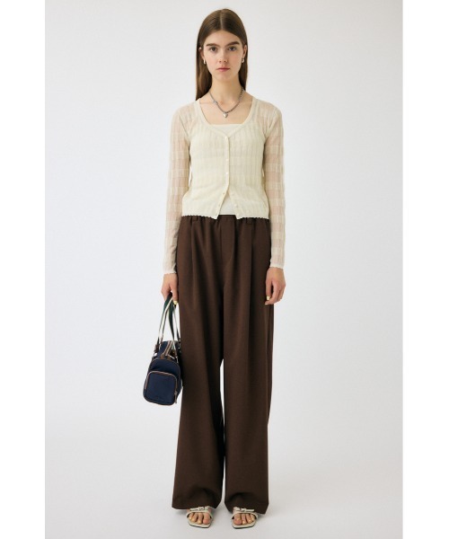 MOUSSY（マウジー）の「SHEER BORDER カーディガン（カーディガン/ボレロ・レディース・オフホワイト/ブラック/ピンク・FREE）」の9枚目の写真