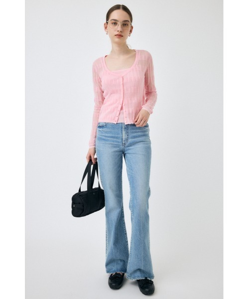 MOUSSY（マウジー）の「SHEER BORDER カーディガン（カーディガン/ボレロ・レディース・オフホワイト/ブラック/ピンク・FREE）」の17枚目の写真