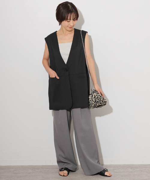 JOURNAL STANDARD relume（ジャーナルスタンダード　レリューム）の「《追加2》ノーカラージレ（ベスト・レディース・ベージュ/ブラック・FREE）」の10枚目の写真