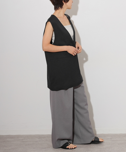 JOURNAL STANDARD relume（ジャーナルスタンダード　レリューム）の「《追加2》ノーカラージレ（ベスト・レディース・ベージュ/ブラック・FREE）」の8枚目の写真