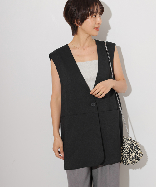 JOURNAL STANDARD relume（ジャーナルスタンダード　レリューム）の「《追加2》ノーカラージレ（ベスト・レディース・ベージュ/ブラック・FREE）」の6枚目の写真