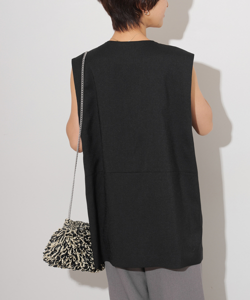 JOURNAL STANDARD relume（ジャーナルスタンダード　レリューム）の「《追加2》ノーカラージレ（ベスト・レディース・ベージュ/ブラック・FREE）」の4枚目の写真