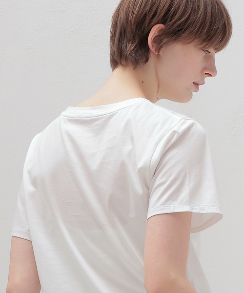 DRESSLAVE(ドレスレイブ)の「glitter Bonne journee T-shirt(グリッターロゴ半袖Tシャツ)(Tシャツ/カットソー・レディース・ホワイト・38)」の3枚目の写真