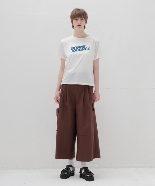 DRESSLAVE(ドレスレイブ)の「glitter Bonne journee T-shirt(グリッターロゴ半袖Tシャツ)(Tシャツ/カットソー・レディース・ホワイト・38)」の5枚目の写真