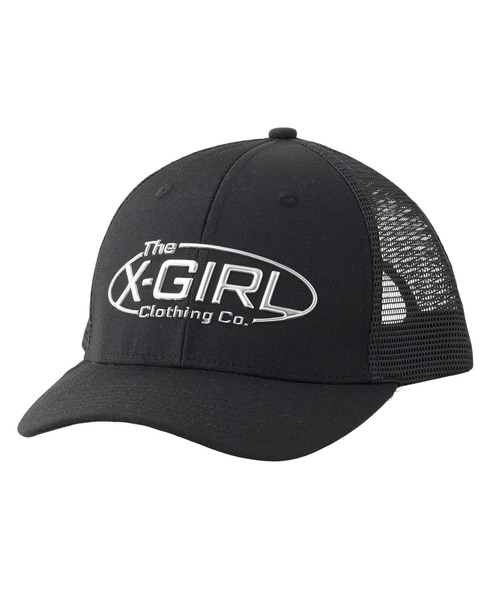 X-girl（エックスガール）の「METALLIC LOGO 6PANEL MESH CAP（キャップ・レディース・ブラック/カモフラージュ/ベージュ・ONE SIZE）」の11枚目の写真