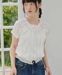 GIUNON（ジウノン）の「frill line puff blouse / フリルラインパフブラウス（シャツ/ブラウス）」