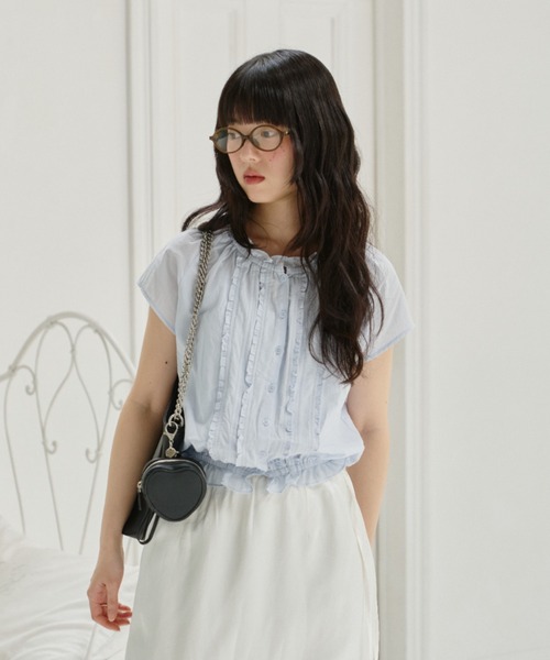 ブラウス シャツ frill line puff blouse / フリルラインパフブラウス レディース GIUNON ブラウス シャツ frill line puff blouse / フリルライン