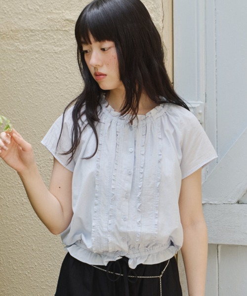 frill line puff blouse / フリルラインパフブラウス（シャツ