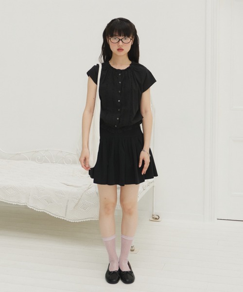 ブラウス シャツ frill line puff blouse / フリルラインパフブラウス レディース GIUNON ブラウス シャツ frill line puff blouse / フリルライン