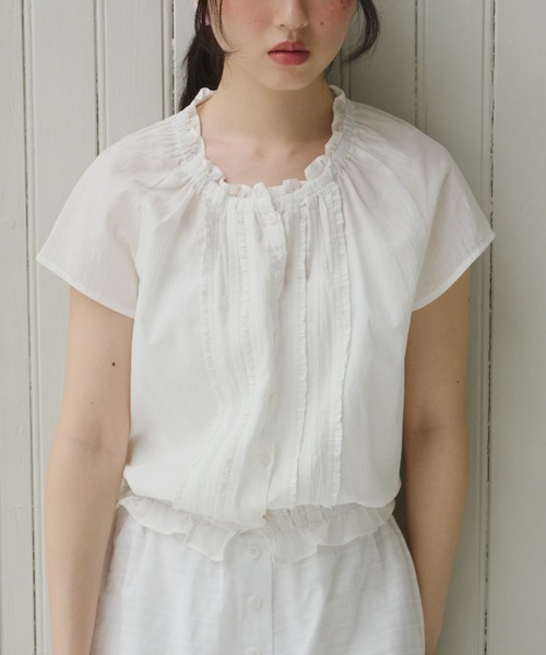 GIUNON(ジウノン)の「frill line puff blouse / フリルラインパフブラウス(シャツ/ブラウス・レディース・ブルー/ブラック/ホワイト/イエロー・FREE)」の18枚目の写真