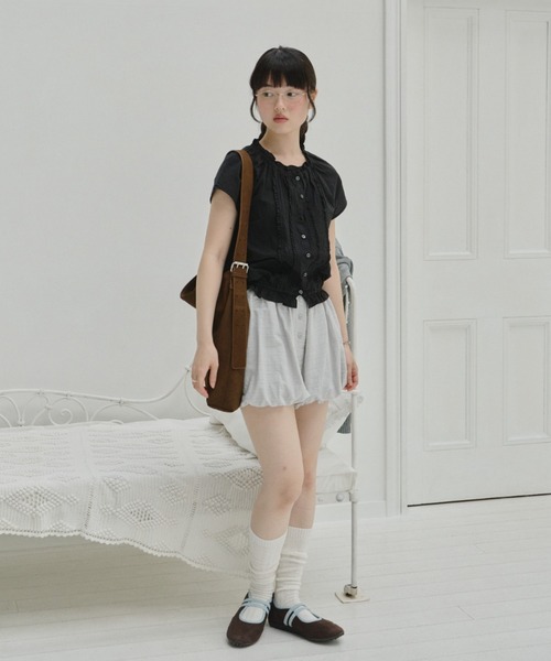 GIUNON フリルラインパフブラウス frill line puff blouse / フリルラインパフブラウス（シャツ