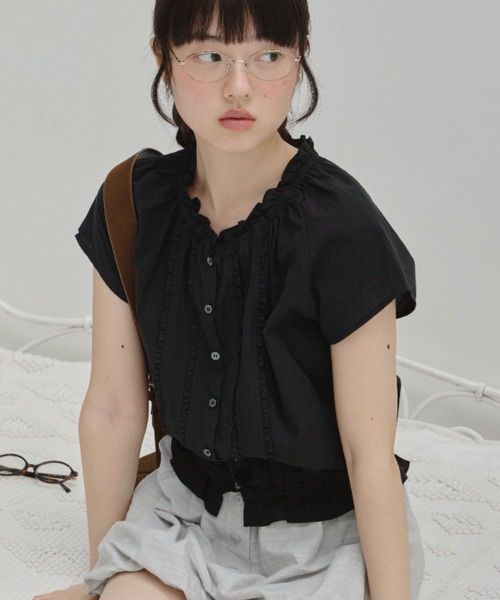 GIUNON フリルラインパフブラウス frill line puff blouse / フリルラインパフブラウス（シャツ