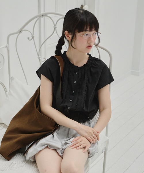 ブラウス シャツ frill line puff blouse / フリルラインパフブラウス レディース GIUNON ブラウス シャツ frill line puff blouse / フリルライン