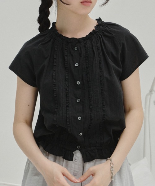 GIUNON フリルラインパフブラウス frill line puff blouse / フリルラインパフブラウス（シャツ