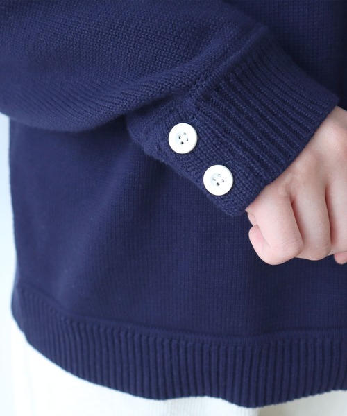 bulle de savon(ビュルデサボン)の「●basic cotton Vネックプルオーバー(ニット/セーター・レディース・ネイビー/マスタード/アイボリー・FREE)」の22枚目の写真