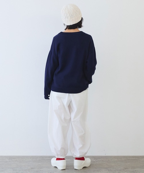 bulle de savon(ビュルデサボン)の「●basic cotton Vネックプルオーバー(ニット/セーター・レディース・ネイビー/マスタード/アイボリー・FREE)」の5枚目の写真