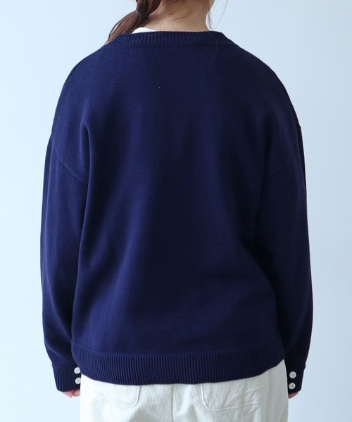 bulle de savon(ビュルデサボン)の「●basic cotton Vネックプルオーバー(ニット/セーター・レディース・ネイビー/マスタード/アイボリー・FREE)」の19枚目の写真