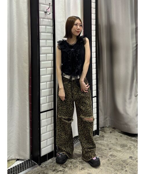 jouetie（ジュエティ）の「ラッフルフリルシアージレ（ベスト・レディース・ブラック/オフホワイト・MEDIUM）」の16枚目の写真