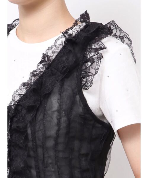 jouetie（ジュエティ）の「ラッフルフリルシアージレ（ベスト・レディース・ブラック/オフホワイト・MEDIUM）」の21枚目の写真