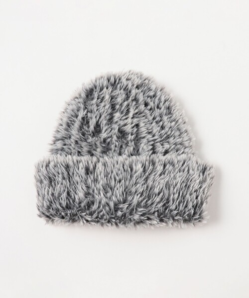 Ray BEAMS（レイビームス）の「ニット ファー ワッチ（ニットキャップ/ビーニー・レディース・ベージュ/ブラック・ONE SIZE）」の3枚目の写真